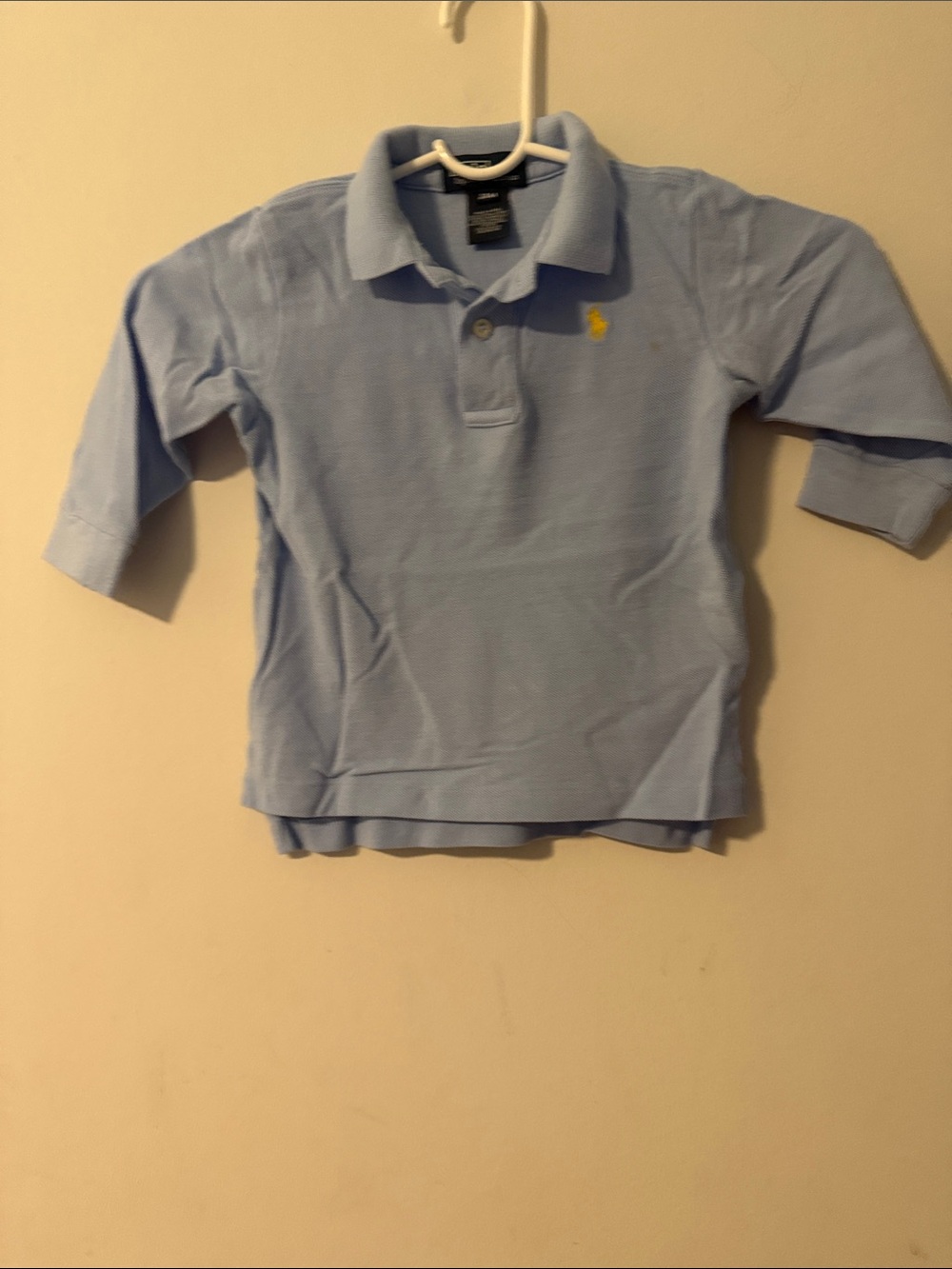 Polo by Ralph Lauren Light Blue Long Sleeve Polo with Yellow Pony